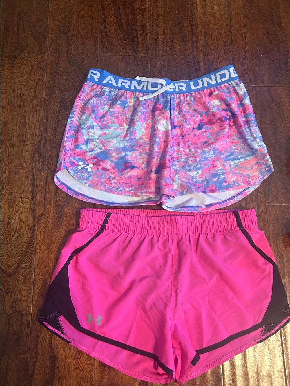 Under Armour Youth large Pink Dual-Pair casual Athletic comfy Shorts Set